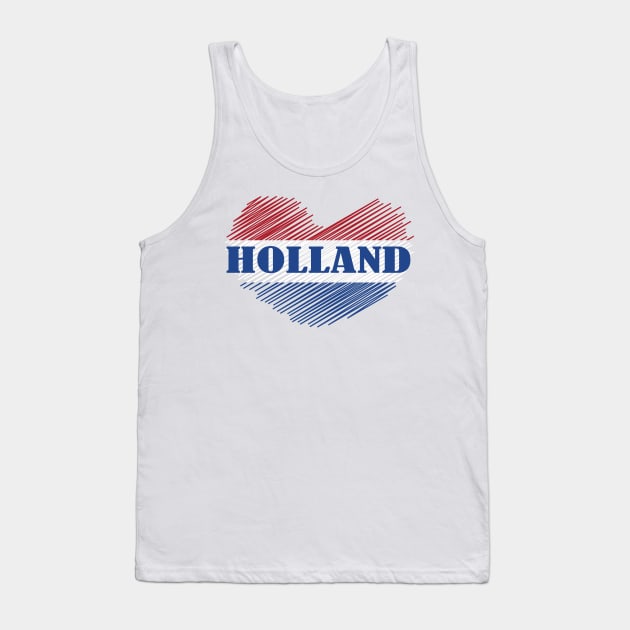 Netherlands Holland Heart Flag Design Tank Top by Sanu Designs